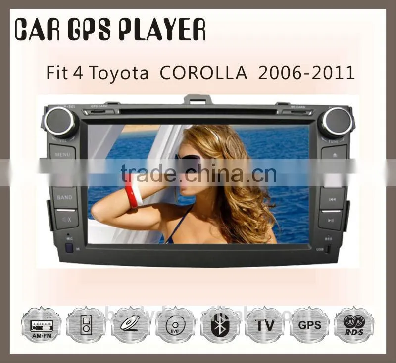 Fit for TOYOTA corolla 2006-2011 8INCH car dvd gps bluetooth