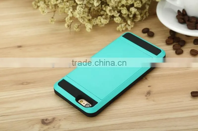 Hot Selling Luxury Damda Slide Series Tough ID Card phone accessory For iPhone 6S Back Cover Case Shell with 10 colors