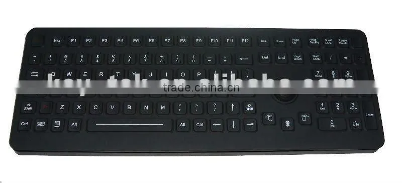 Industrial keyboard with optical trackball compact design and custom layout
