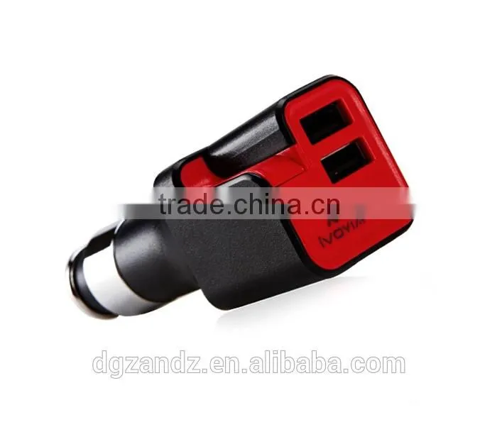 High quality used car battery charger sale 2.1A Universal 2 USB Car Charger with Logo Customized