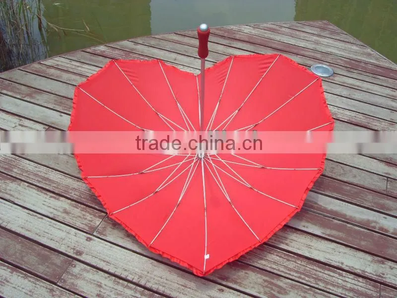 gift advertising heart shape bridal small umbrellas with lace