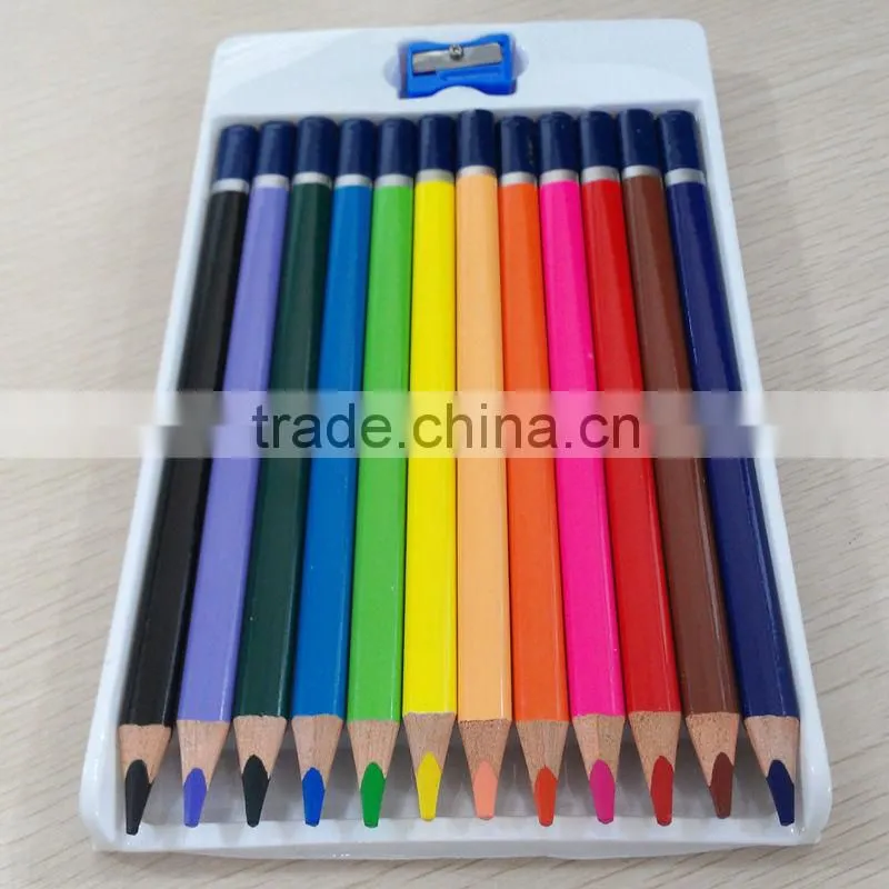 7" jumbo size triangular shape high quality 5.0mm color lead tri-grip color pencil with dipped end