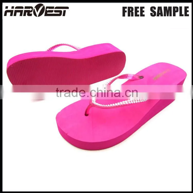 Asian high heel foam slipper , thick sole flip flopeva foam flip flop woman slipper