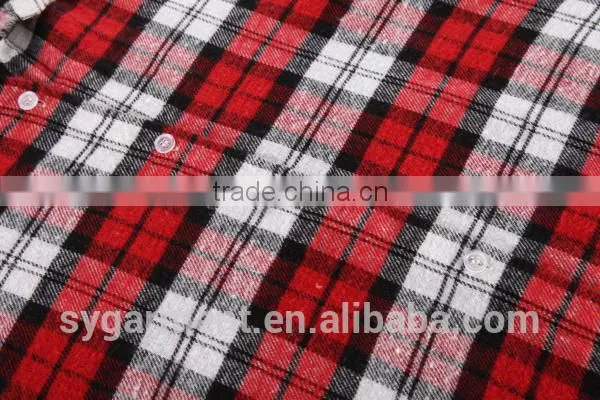 Women fashion long sleeve red plaid shirt