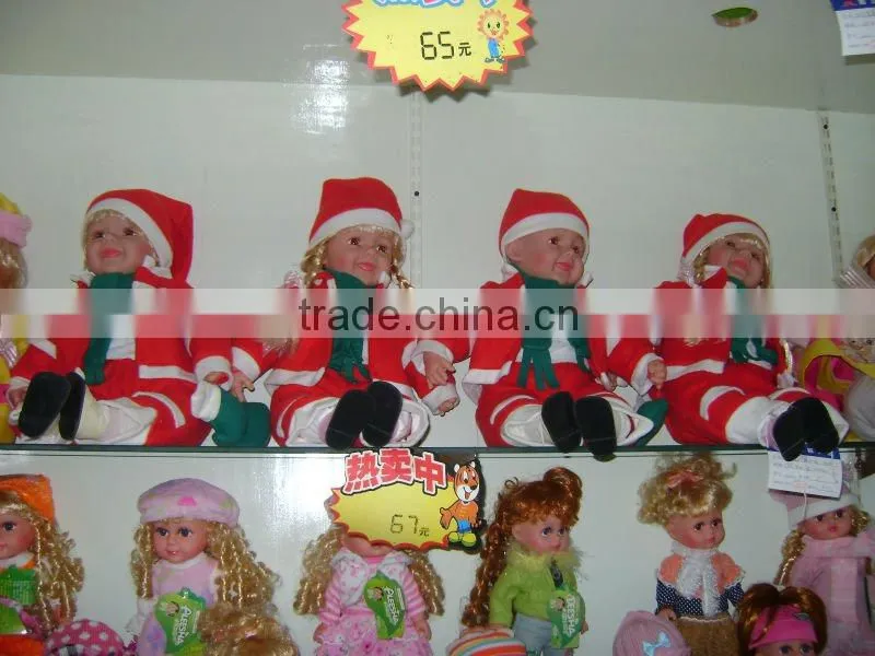 18" music reborn Christmas plastic girl doll for with hat&scarf