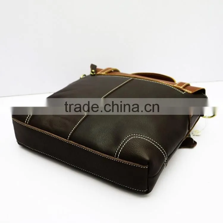 High quality European style portable briefcase coffee real leather men's shoulder bag