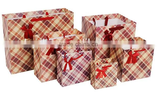 elegance style England check pattern paper bag