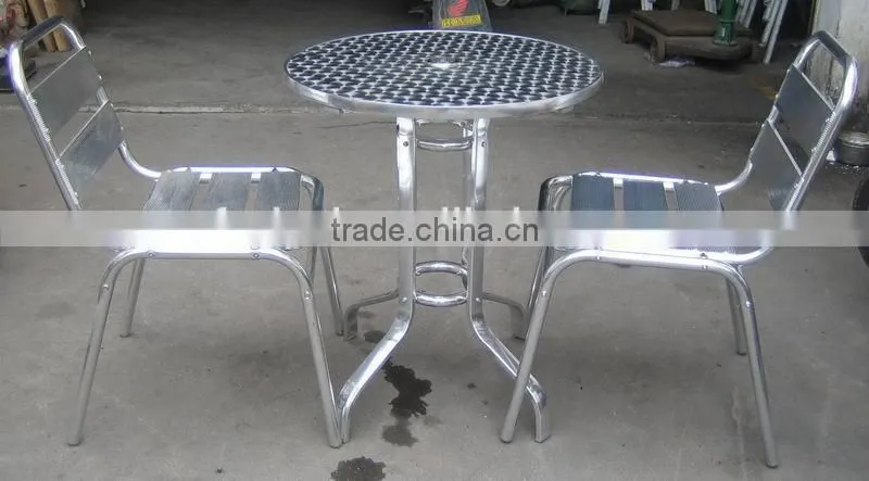 Cheap table chairs aluminum outdoor dinning restaurant set YC002 YT2
