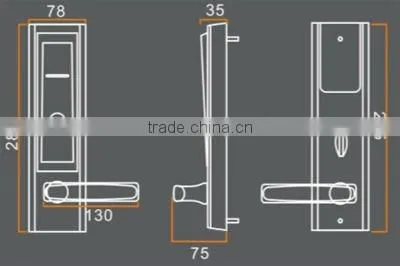 Stainless Steel Swipe card lock for hotel