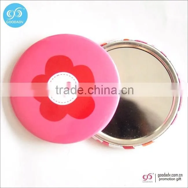 Guangzhou cheap wholesale gift pocket mirror custom made tin makeup mirror