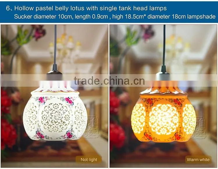 Vintage Ancient Pendant Light Porcelain ChandelierJingdezhen Handpainted Ceramic Party Loft Coffee Bar Restaurant Kitchen Lights