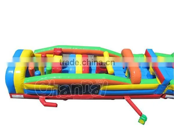 giant commercial rainbow inflatable obstacle course for sale