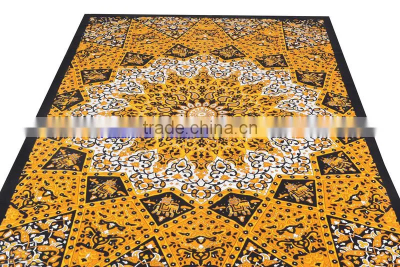 2015 Indian Cotton Tapestry Block Printed Bed Sheet Bedspread Hippie Mandala Indian Tapestry Mandala Bed cover wholesale jaipur
