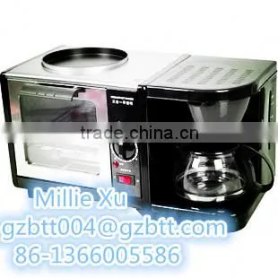 coffee pot , toast, fried pan