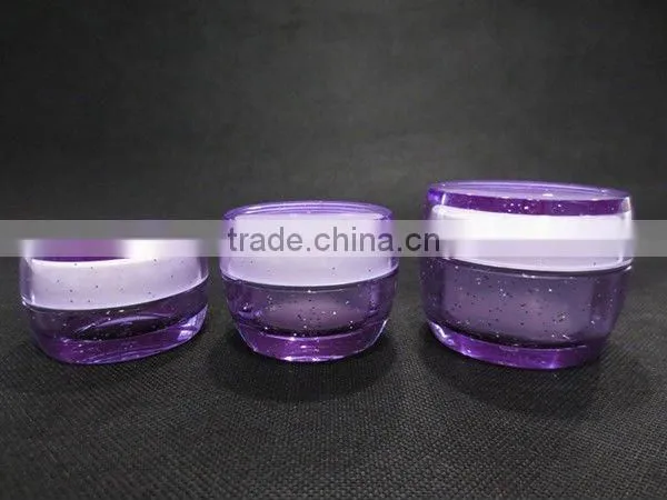 Plastic Cosmetic Packaging, Drum Shaped Acrylic Cream Jar and Cylindrical Lotion Bottle