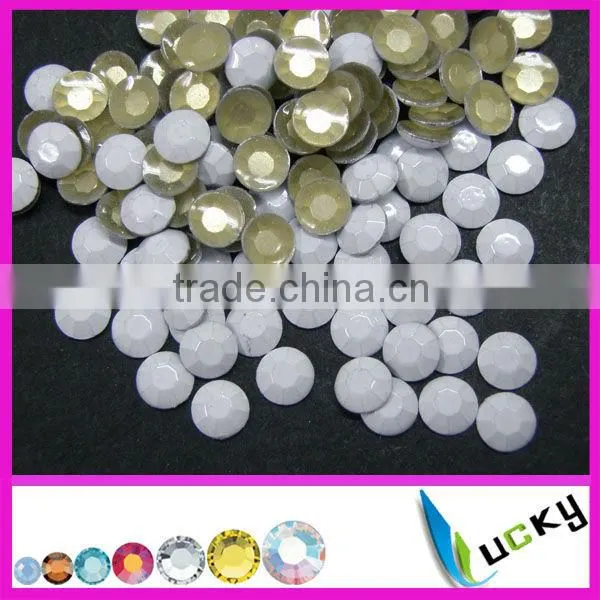 hot fix rhinestuds neon lime hotfix octagon white color