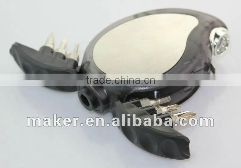 6 bits Screwdriver, tape measure Plastic Flashlight