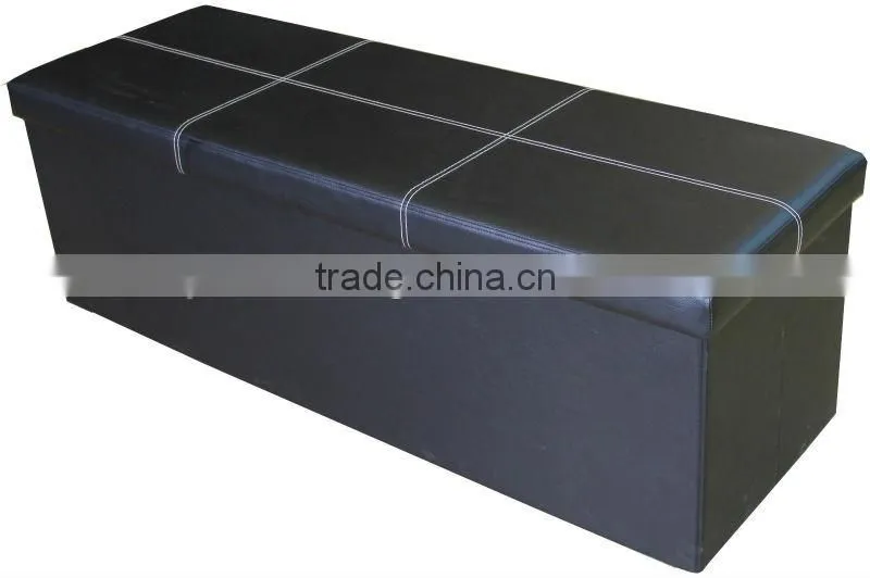 Luxury!White PVC Leather foldable storage bench