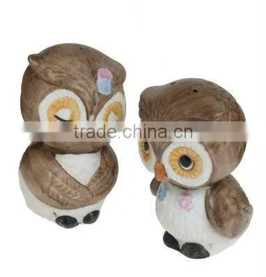 2013 new design ceramic vintage cute owl salt and pepper shakers