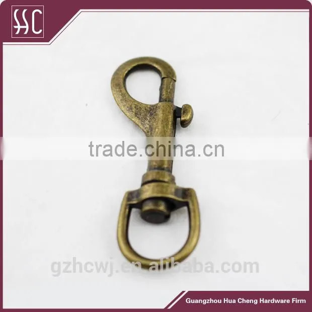 bag brass spring hook,metal snap hook for handbag/bags