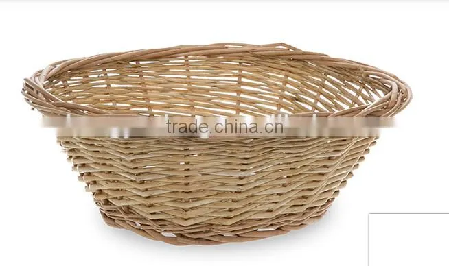 Natural willow bowl with cloth liner bread basket