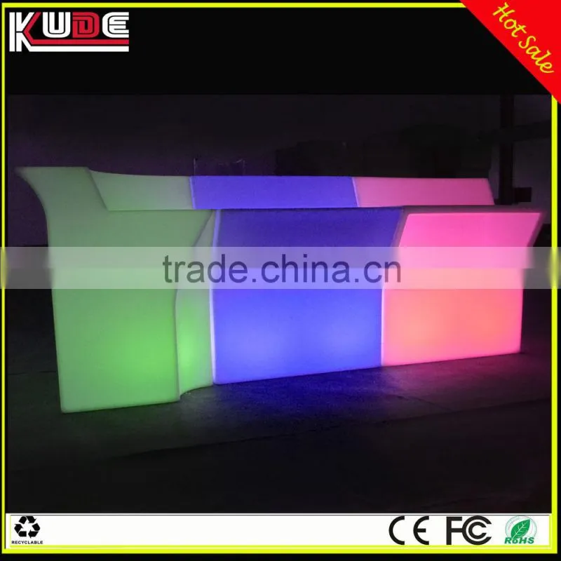 Rechargeable Illuminated Hotel Club Portable Plastic LED Bar Counter for Event