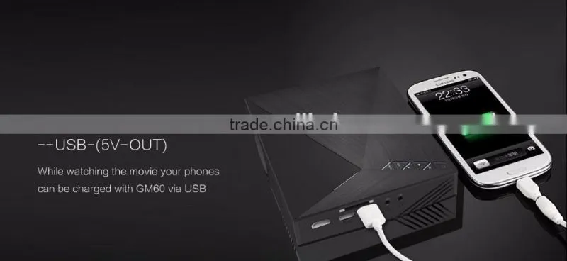 Hot sale! GM50 Upgrade GM60 GIFT HDMI Cable MINI Projector For Video Games TV Home Theater Movie Support HDMI VGA AV SD GM60