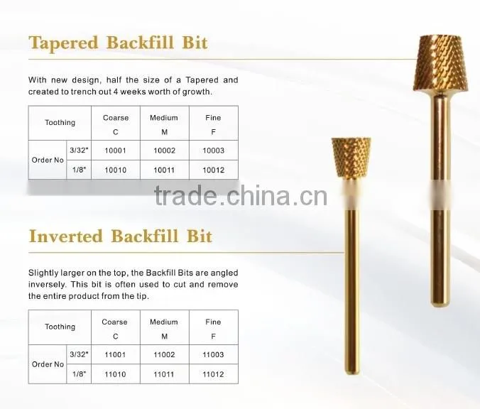 Spring hot Tungsten Steel Grinding Head Tool Nail Drill Bit Gold Plated for Nail Art Polish Machine nail tools styling tools