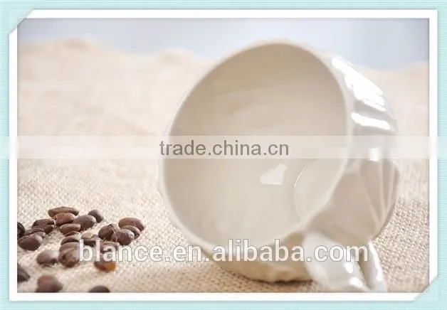 high quality ceramic 200ml shell mug with European-style shell mug in shell design