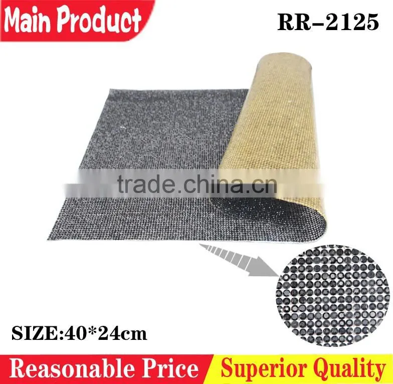 Wholesale strass hot fix black rhinestone trimming mesh ornament shoes