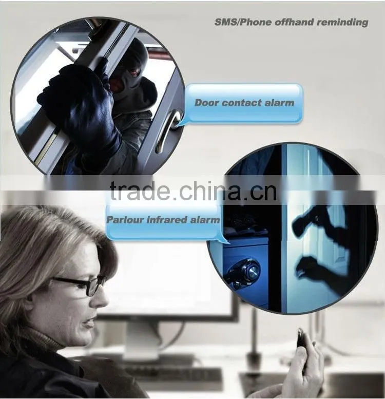 Home Security Alarm System HONGHUI GSM SMS Home Smart Security Burglar Alarm System , Supports Android App A1