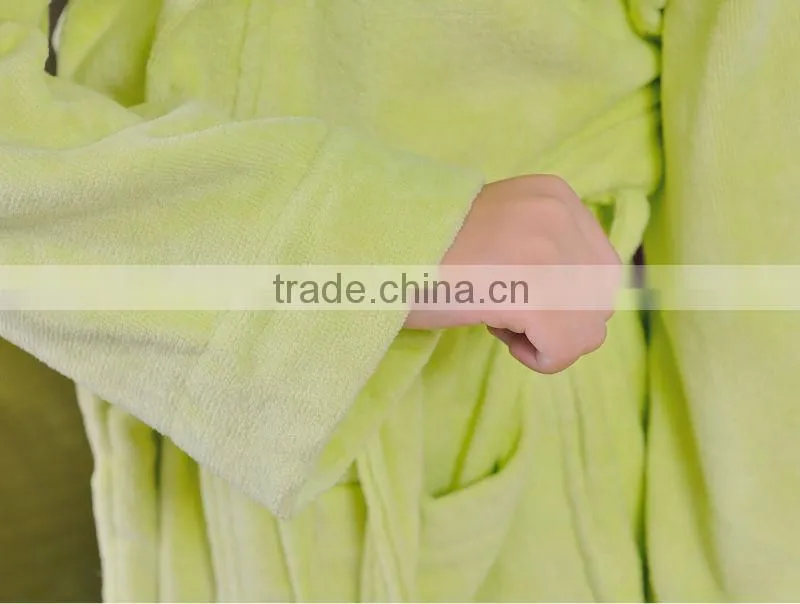 wholesale satin robe microfiber funny kids bathrobe with hooded