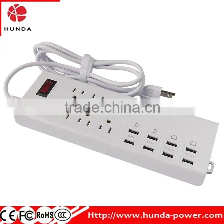 6-Outlet Power Strip 1625W/125V/13A 1.8M Power Cord Surge Protector with 6 USB Charging Ports (5V/2.4A*4 and 5V/1A*2) for Home