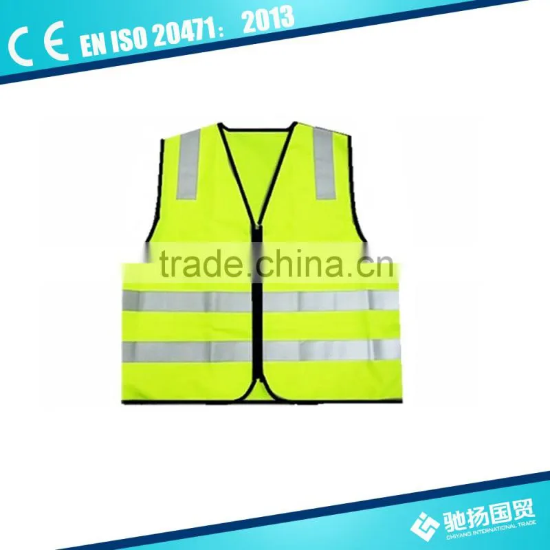 EN471 certified high visibility safety vests reflecive with Zipper Made in China
