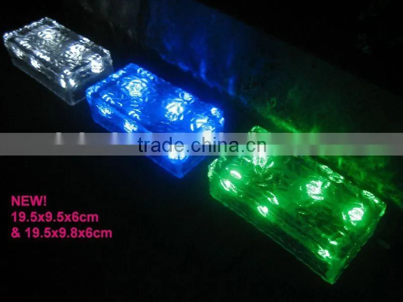 Glass solar paver light ,solar glass ice brick ,led solar ice brick light for garden