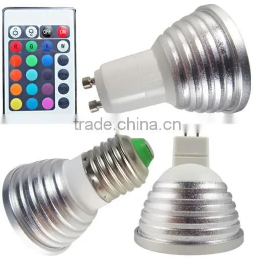 good quality cheap mr16 gu10 e27 remote control 16 color rgb led bulb light
