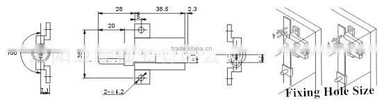 High Security pedestal drawer lock furniture pedestal lock