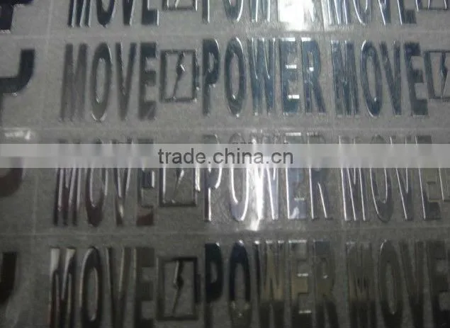 Custom silver gold letter embossed metal sticker