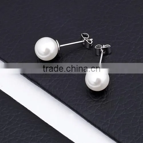 Fashion earring made in Stainless Steel , Water Droplet Pearl Earring,pearl jewelry
