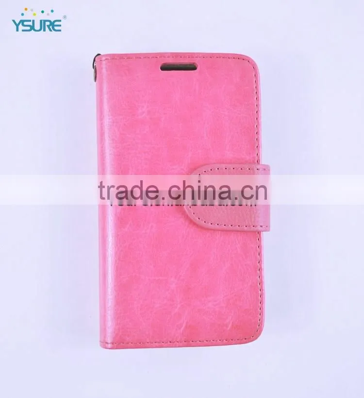 Pink Leather Flip Case for Sony L39h Mini with Wristlet