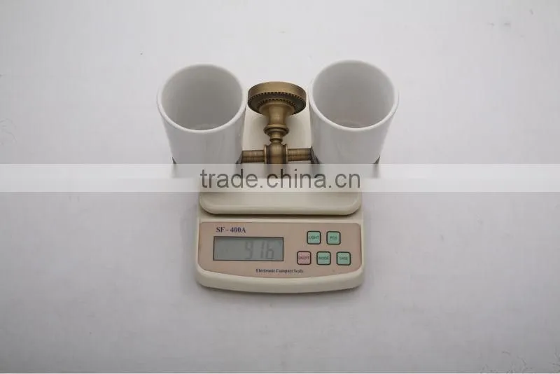 Classic Copper Pure Ceramic Double Tumbler Holder for Bathroom collections