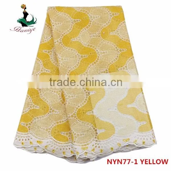 Haniye 2016 wholesale embroidered tulle lace fabric for wedding african french net lace fabric/NYN77