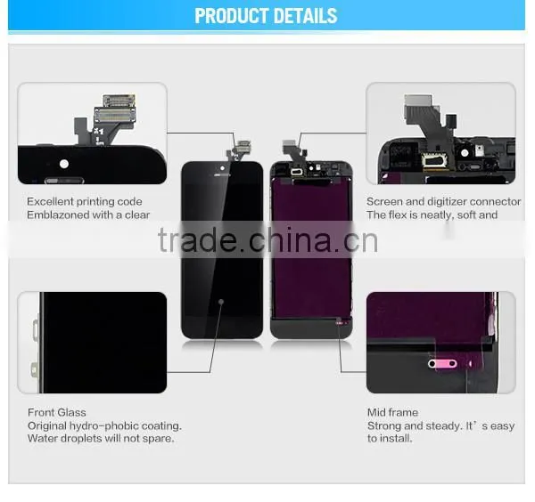Anti-dust mesh waterproof factory direct for iphone 5 replace glass digitizer