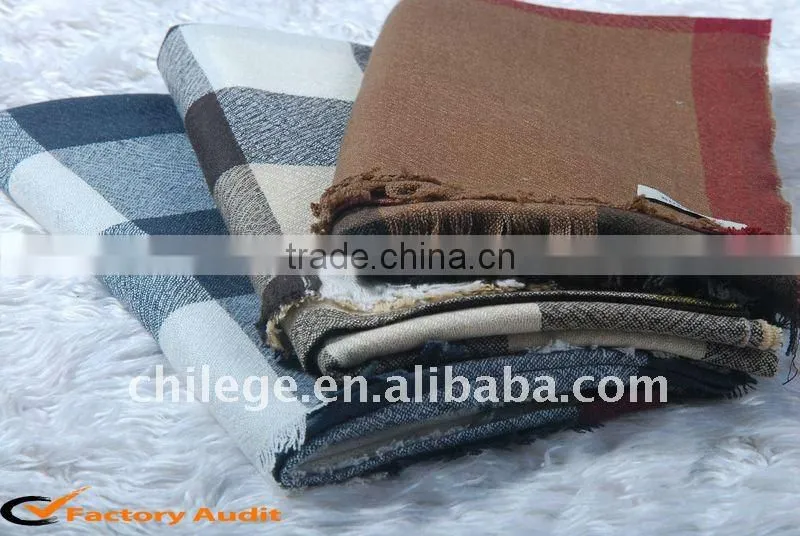 cashmere checked scarf shawl/wool checked scarf shawl