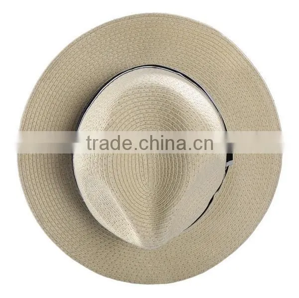 Black ribbon straw fedora hats, fashion panama hats