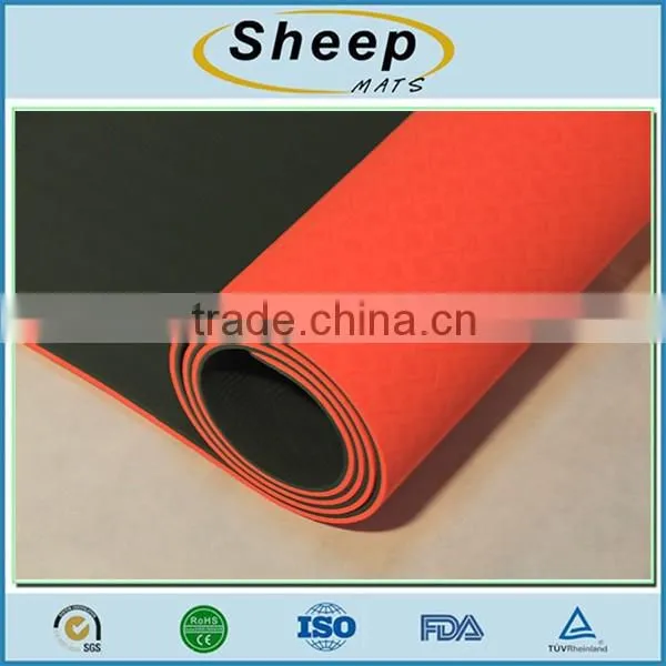 Custom anti slip printed TPE folding eco friendly yoga mat fabric