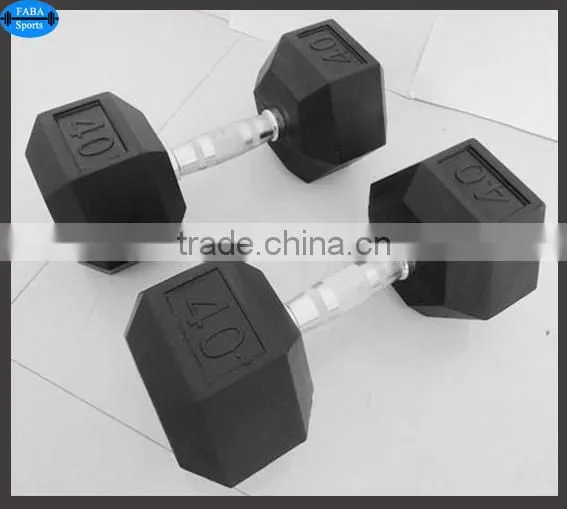 Premium quality fitness rubber coated Hex Dumbell
