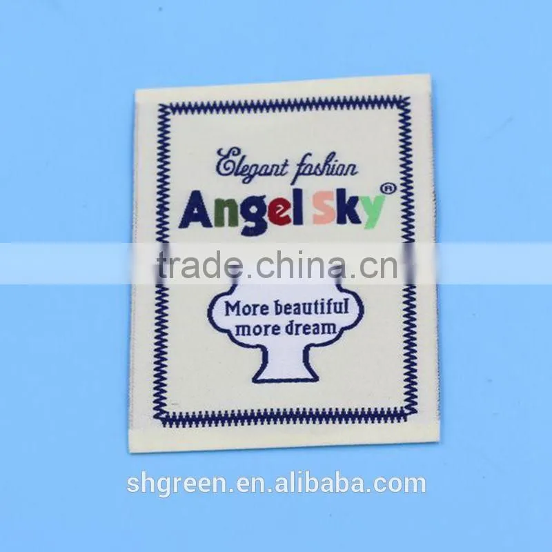 Name brand apparel folded woven label for T-shirt