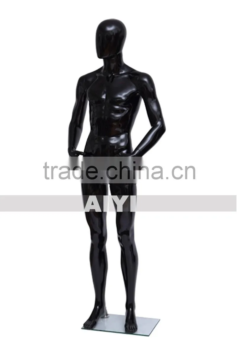 fashion store window display make up male full mannequins