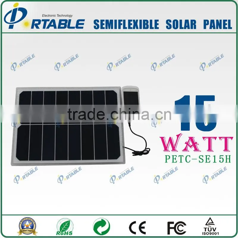 High efficiency sunpower solar panel, solar flexible panel 15W (PETC-SE15H)